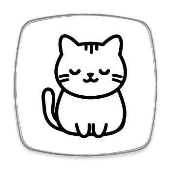 cat - Square fridge magnet - white - Front