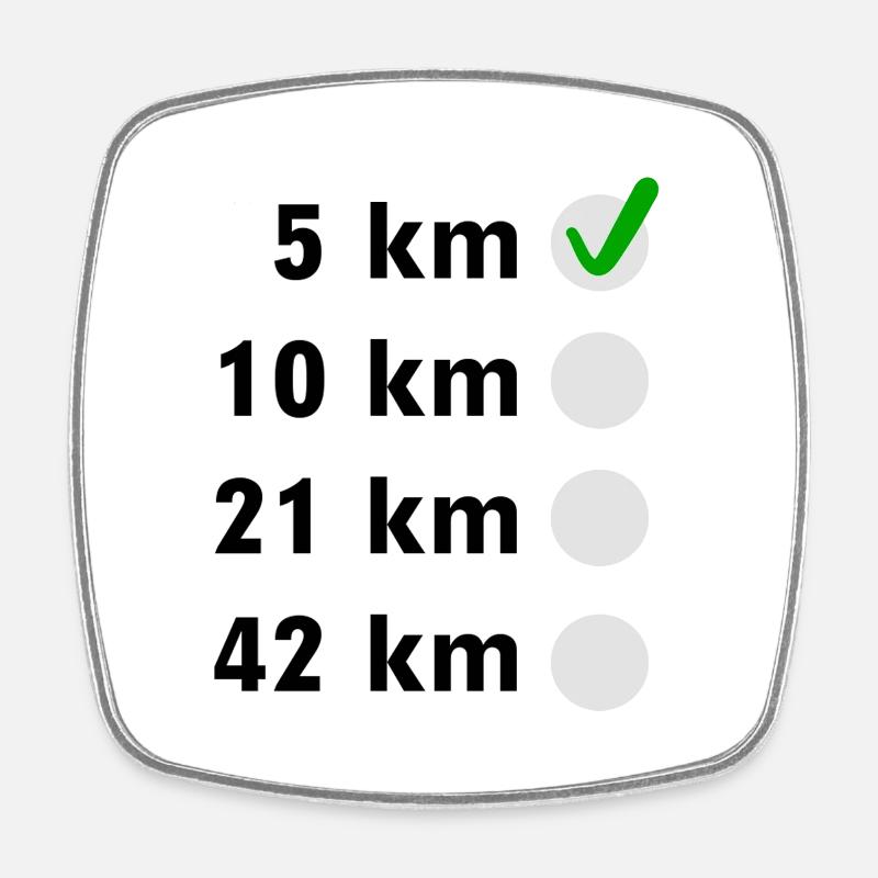 Marathon Checklist - Square fridge magnet - white