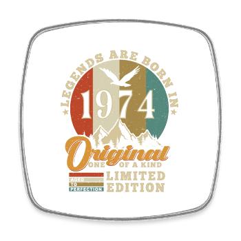 Original 1974 Cadeau D'anniversaire 1974 Authentic - Magnet carré - blanc - Devant