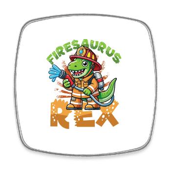 Firesaurus Rex Feuerwehr Dinosaurier Abenteuer - Viereckiger Kühlschrankmagnet - Weiß - Vorne