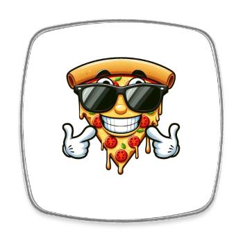 Cool Pizza Été Fast Food Lunettes de soleil - Magnet carré - blanc - Devant