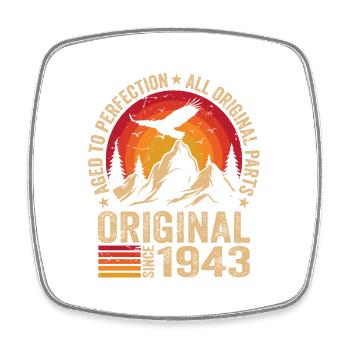 Original 1943 Vintage 1943 Birthday 1943 Retro - Square fridge magnet - white - Front