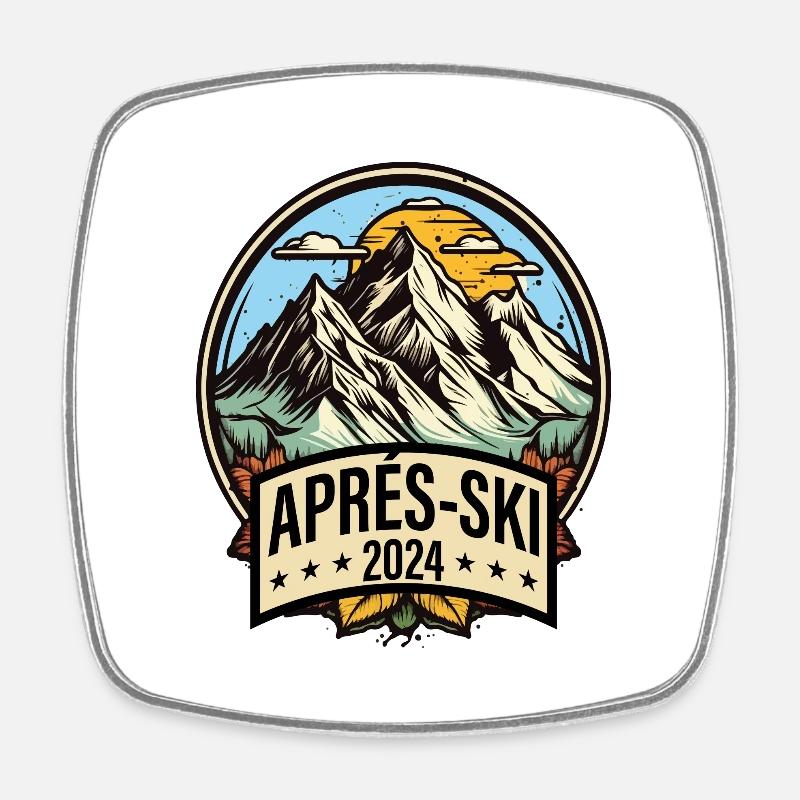 Après Ski - Square fridge magnet - white