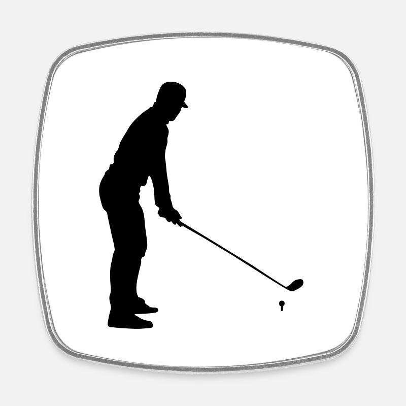 golfer - Viereckiger Kühlschrankmagnet - Weiß