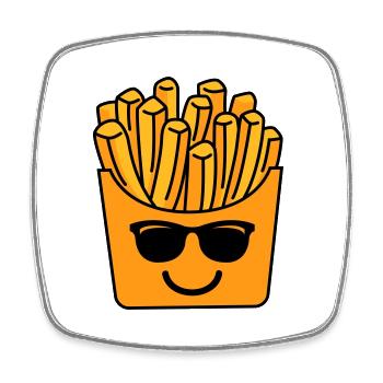Français frites fraîches - Magnet carré - blanc - Devant