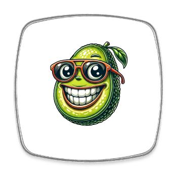 Cool Avocado Fruit Sun Summer Sunglasses - Square fridge magnet - white - Front