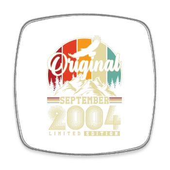 Original September 2004 Vintage Birthday - Square fridge magnet - white - Front