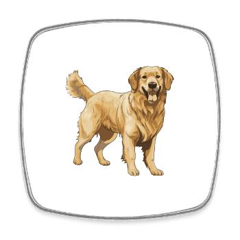 Golden Retriever Dog - Square fridge magnet - white - Front