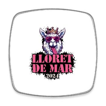 Lloret De Mar 2024 Alpaga - Magnet carré - blanc - Devant