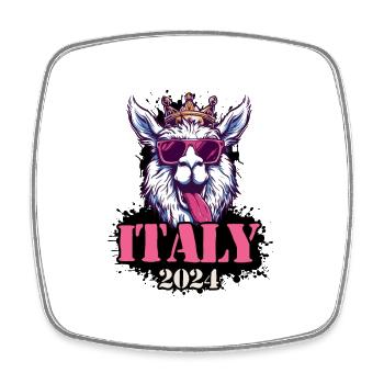 Italy 2024 Alpaca - Square fridge magnet - white - Front