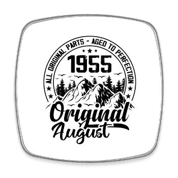 1955 août Original : 69 Ans cadeau Anniversaire - Magnet carré - blanc - Devant