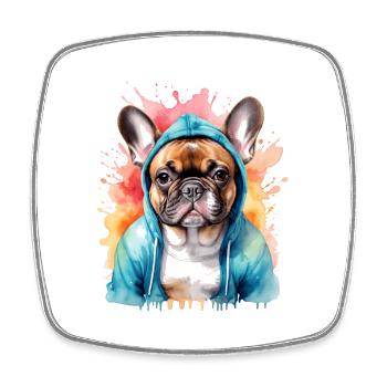 Bouledogue Français Sweat à capuche Frenchie Dog Funny - Magnet carré - blanc - Devant