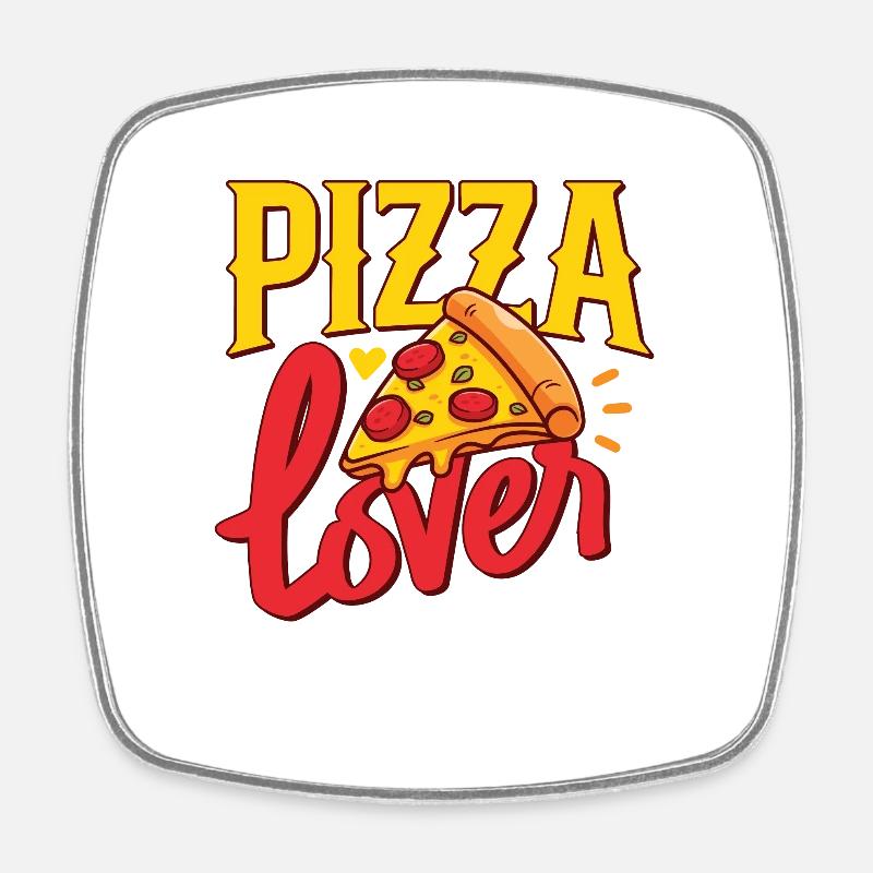 Pizza Lover - Square fridge magnet - white