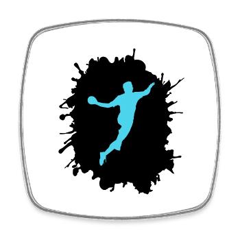 splatter handball - Viereckiger Kühlschrankmagnet - Weiß - Vorne