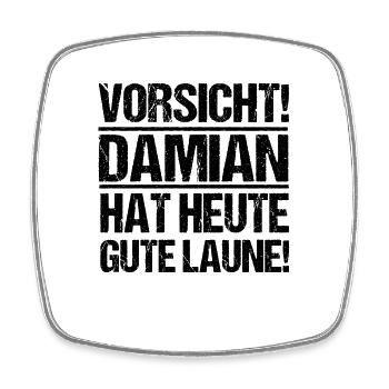 Vorname Damian - Viereckiger Kühlschrankmagnet - Weiß - Vorne