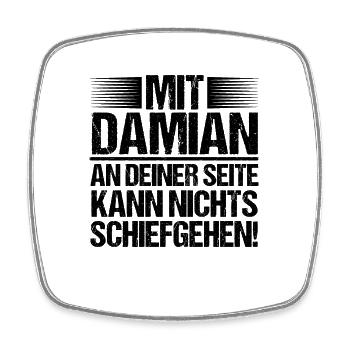 Vorname Damian - Viereckiger Kühlschrankmagnet - Weiß - Vorne