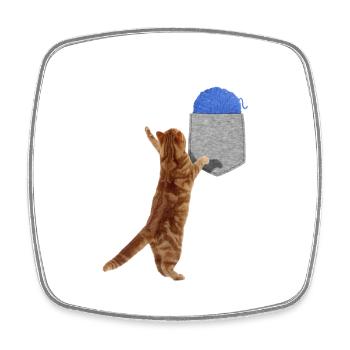 Chat Atteignant Une Boule De Laine Dans Votre Fausse Poche Fun - Magnet carré - blanc - Devant