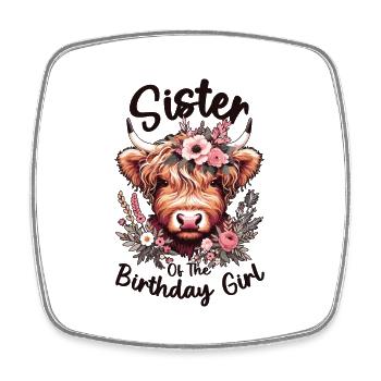 Sœur De La Fille D’anniversaire - Magnet carré - blanc - Devant