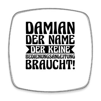 First name Damian - Square fridge magnet - white - Front