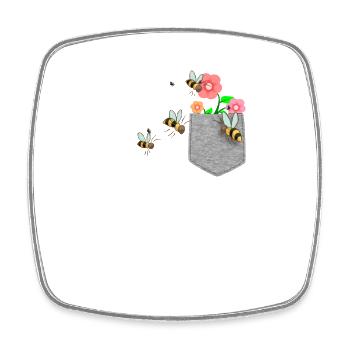 Abeille Cherchant Fleur Dans Votre Fausse Poche Drôle - Magnet carré - blanc - Devant