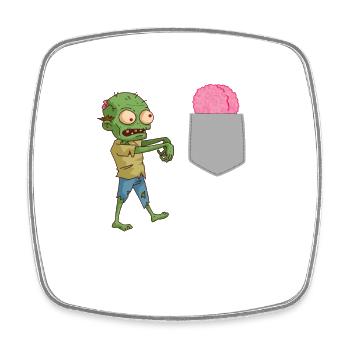 Zombie cherchant son cerveau dans votre fausse poche Fun - Magnet carré - blanc - Devant
