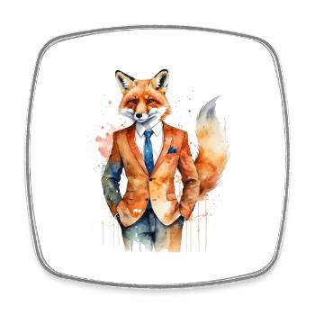 Fuchs Anzug Bunt Tier Design Print - Viereckiger Kühlschrankmagnet - Weiß - Vorne