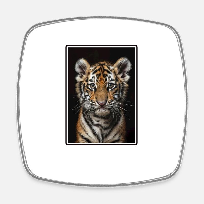 Tiger - Square fridge magnet - white