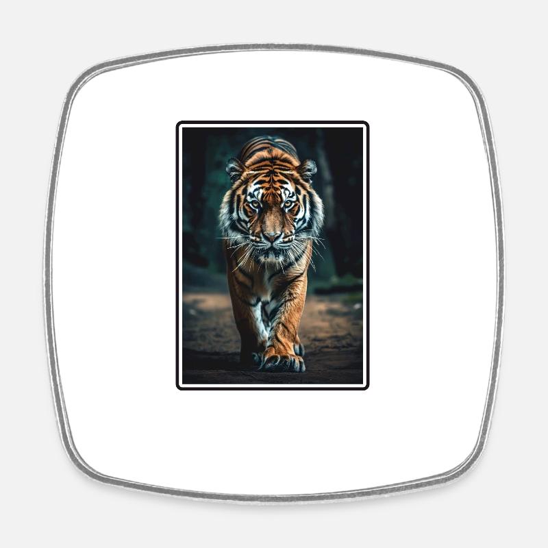 Tiger - Square fridge magnet - white