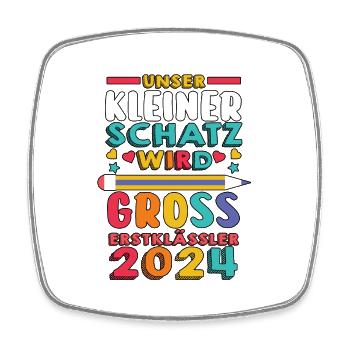 Parents Écolier École primaire Première classe Inscription - Magnet carré - blanc - Devant