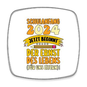 Parents School Child Primary School First Grade Enrollment - Square fridge magnet - white - Front