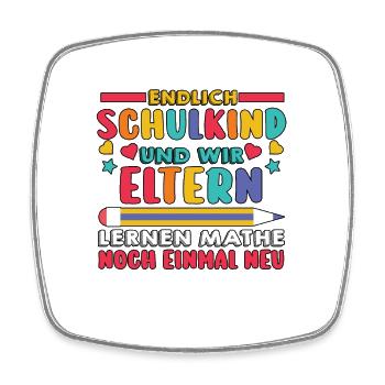 Parents Écolier École primaire Première classe Inscription - Magnet carré - blanc - Devant
