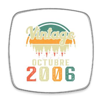 October 2006 Vinatge 2006 Birthday Gift - Square fridge magnet - white - Front