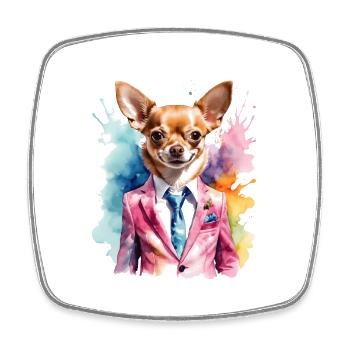 Chihuahua Costume Chien Coloré Drôle Animal Design Imprimer - Magnet carré - blanc - Devant