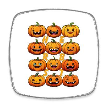 AUTUMN PUMPKIN - Square fridge magnet - white - Front