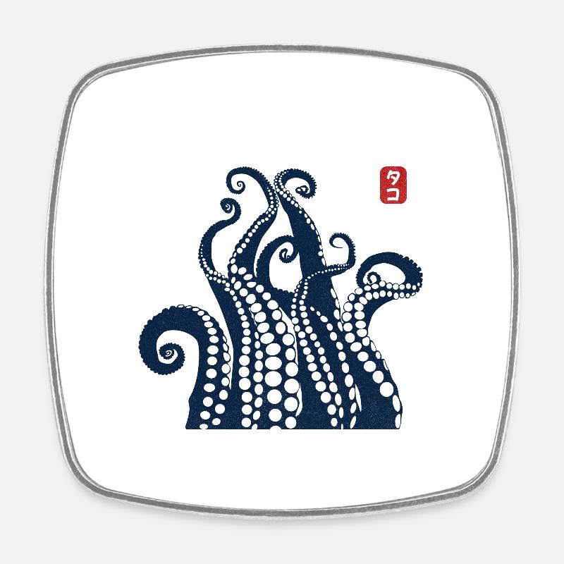 Tentacules de pieuvre - Magnet carré - blanc