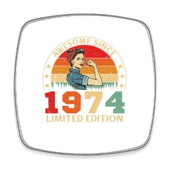 1974 Vintage Femme Anniversaire Rétro Cadeau - Magnet carré - blanc - Devant
