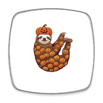 Halloween paresseux citrouille costume pyjama drôle - Magnet carré - blanc - Devant