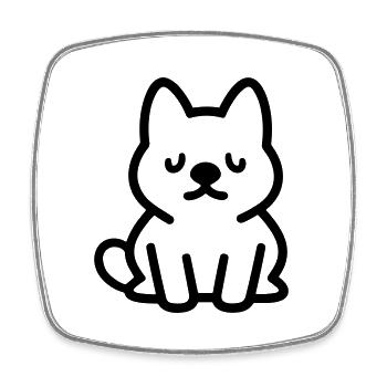 Dog - Square fridge magnet - white - Front