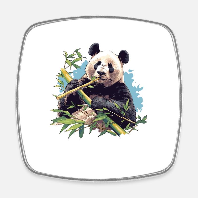 Panda géant Pandas Große Pandas Großer Panda - Magnet carré - blanc