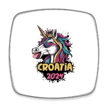 Croatie 2024 Licorne - Magnet carré - blanc - Devant