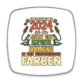 1st Grade Schoolchild Back to School Enrollment - Square fridge magnet - white - Front