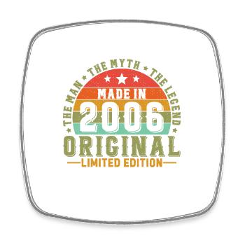 Vinatge 2006 Birthday Gift - Square fridge magnet - white - Front