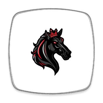 Couronne de tête de cheval - Magnet carré - blanc - Devant