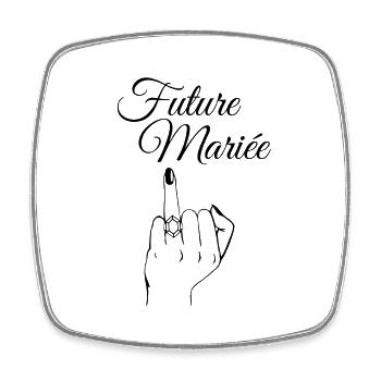 Future Mariée Rebelle - Magnet carré - blanc - Devant