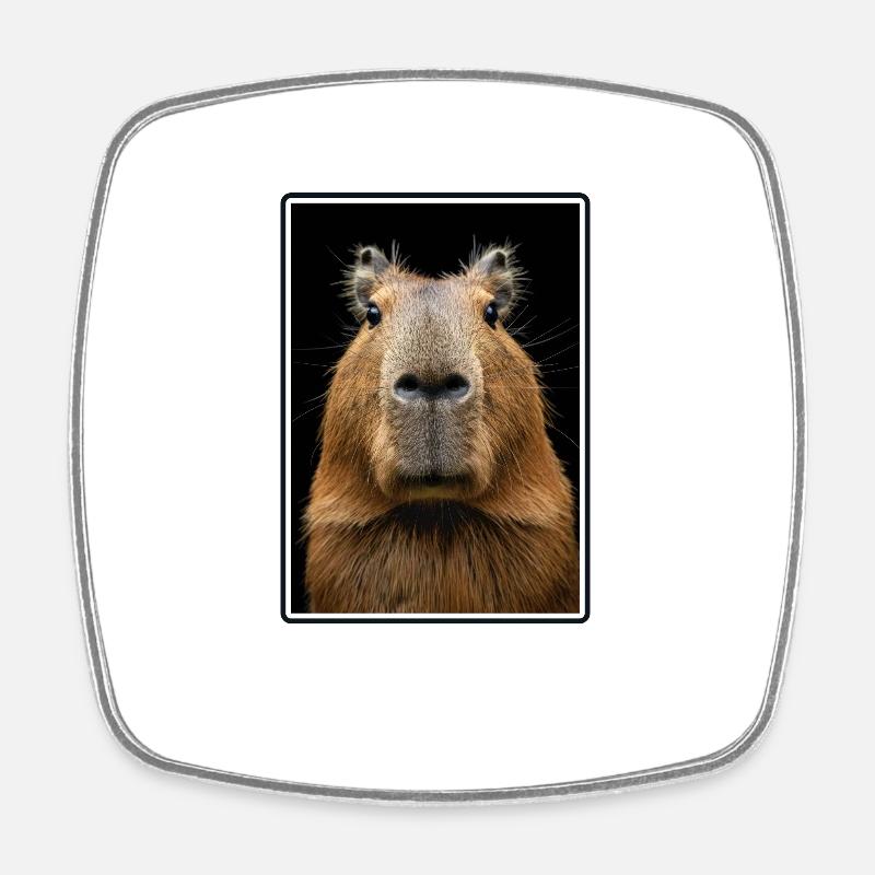 Capybaras Capybara - Square fridge magnet - white