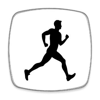 Laufen Marathon Mann Symbol - Viereckiger Kühlschrankmagnet - Weiß - Vorne