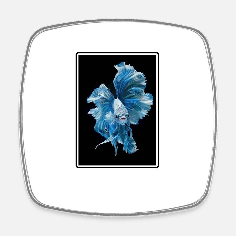 Bettas Betta Fisch Betta - Viereckiger Kühlschrankmagnet - Weiß