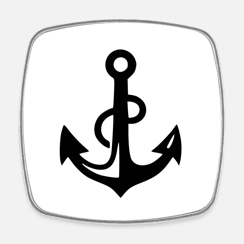Ancre de bateau - Magnet carré - blanc