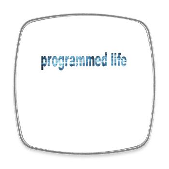 Typographie de la vie programmée - Magnet carré - blanc - Devant