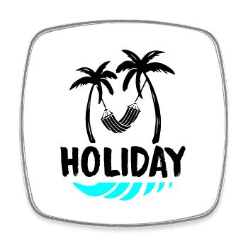 Palmiers Relax Vacances - Magnet carré - blanc - Devant